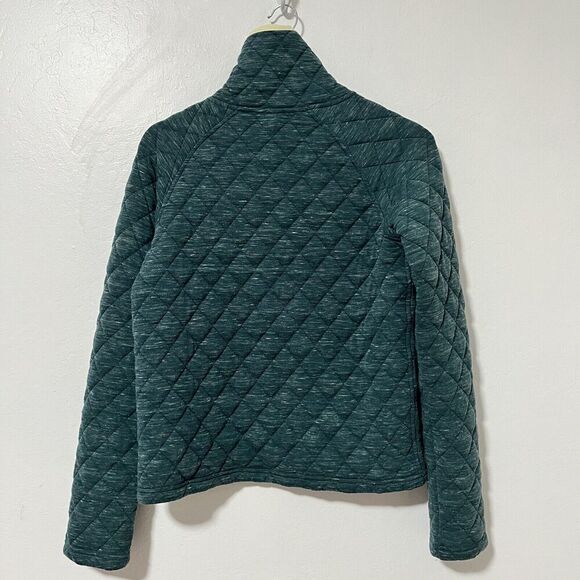 Oiselle Power Up Quilted Pullover Sweater Size S Teal Mock Neck Outdoors Granola - Picture 2 of 6